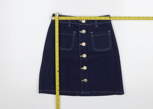 Womens UK Size 4 Miss Selfridge A-Line Denim Skirt