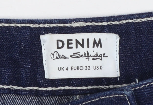 Womens UK Size 4 Miss Selfridge A-Line Denim Skirt