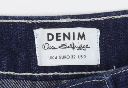 Womens UK Size 4 Miss Selfridge A-Line Denim Skirt