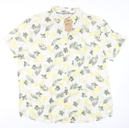 Mountain Warehouse Men's Multicoloured 3XL Hawaiian Cotton Short Sleeve Shirt