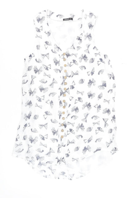 Womens UK Size 10 Roman White Basic Blouse