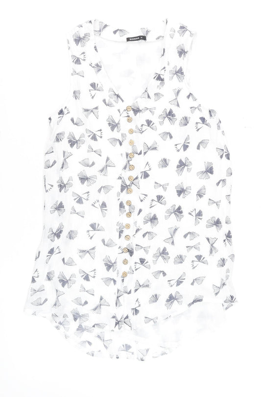 Womens UK Size 10 Roman White Basic Blouse