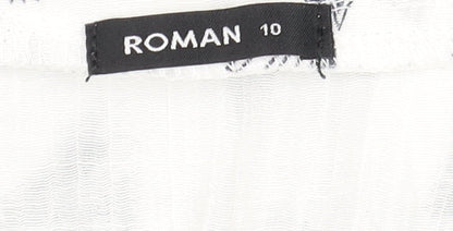 Womens UK Size 10 Roman White Basic Blouse