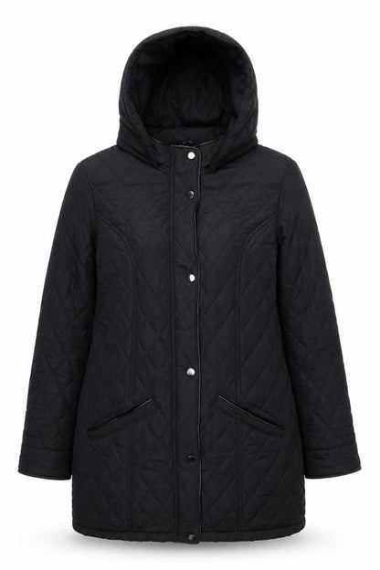 Womens UK Size 12 Very Black Quilted Coat