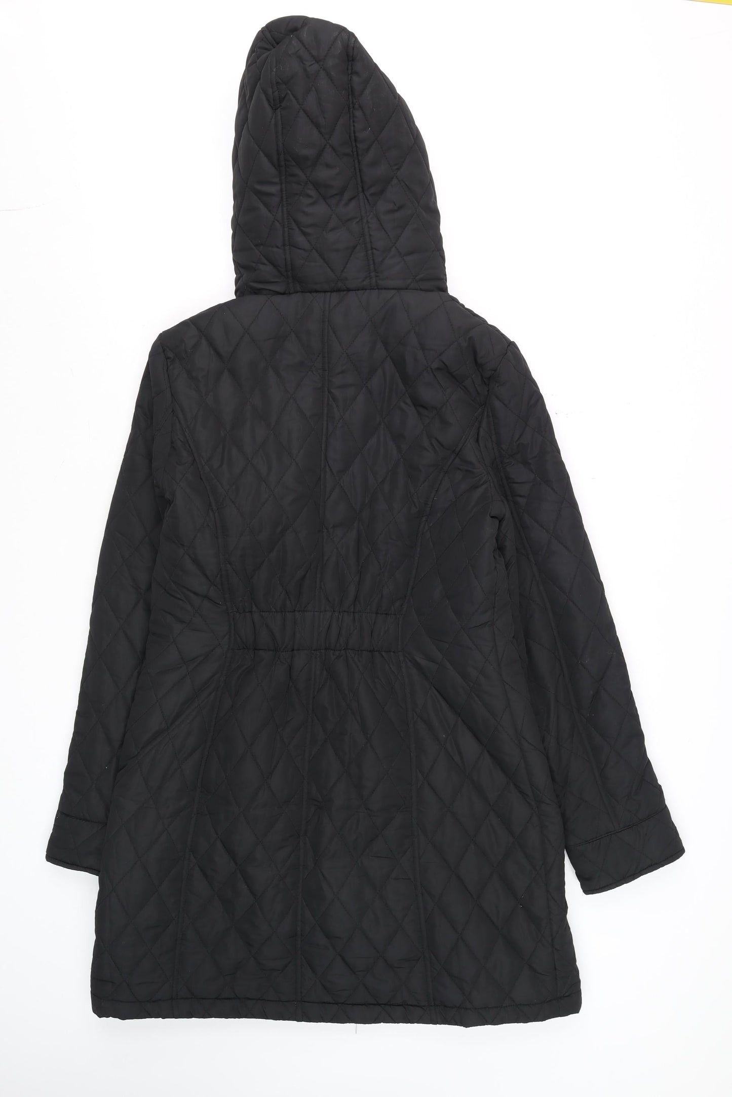 Womens UK Size 12 Very Black Quilted Coat