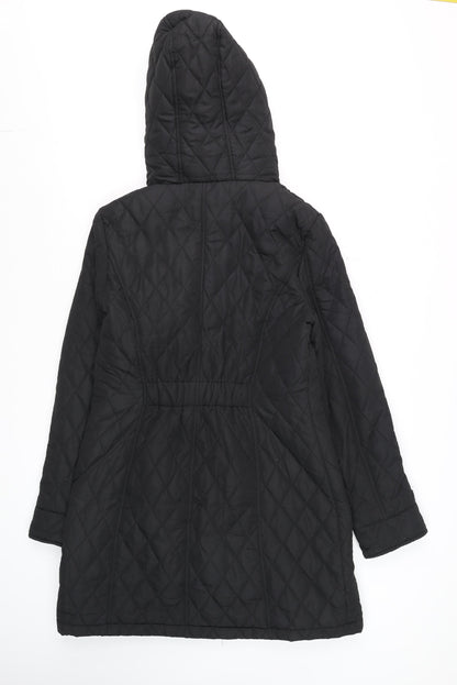 Womens UK Size 12 Very Black Quilted Coat