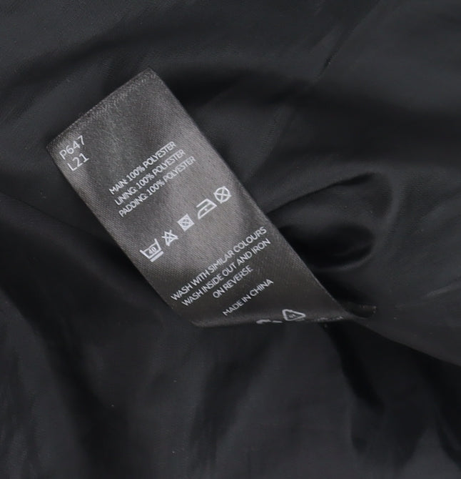 Womens UK Size 12 Very Black Quilted Coat
