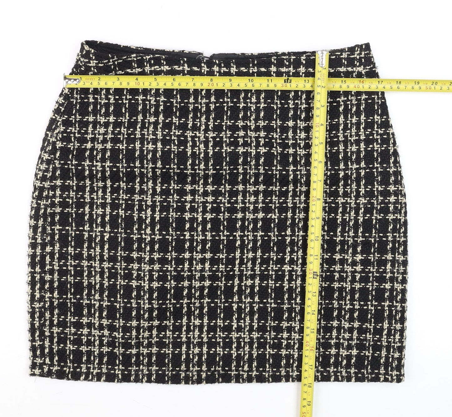 Womens UK Size 12 Papaya Straight & Pencil Tweed Skirt
