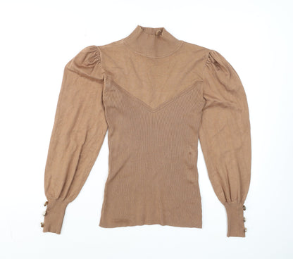 Womens UK Size 10 River Island Brown Basic Blouse