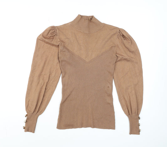 Womens UK Size 10 River Island Brown Basic Blouse
