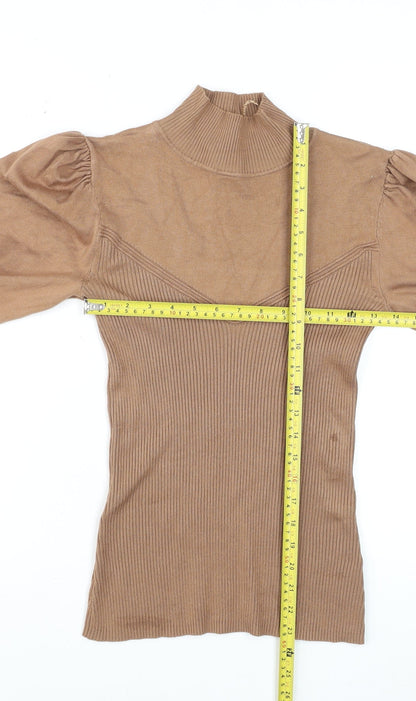 Womens UK Size 10 River Island Brown Basic Blouse