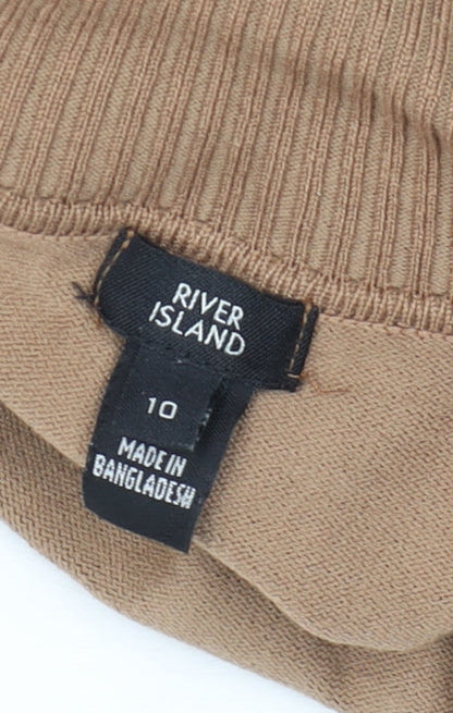 Womens UK Size 10 River Island Brown Basic Blouse