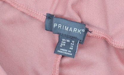 Womens UK Size 16 Primark Regular Fit Paperbag Pink Trousers