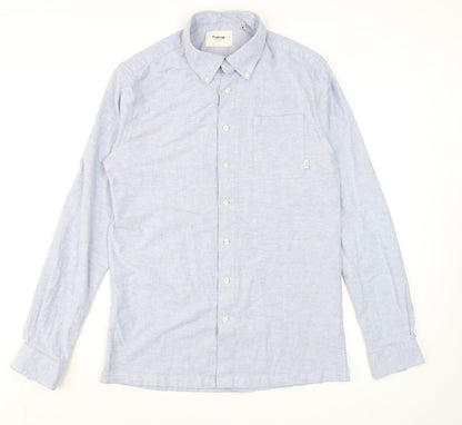 Firetrap Men's Blue Long Sleeve Button-Down Cotton Shirt Size M