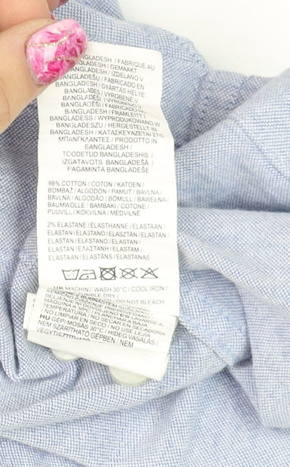 Firetrap Men's Blue Long Sleeve Button-Down Cotton Shirt Size M