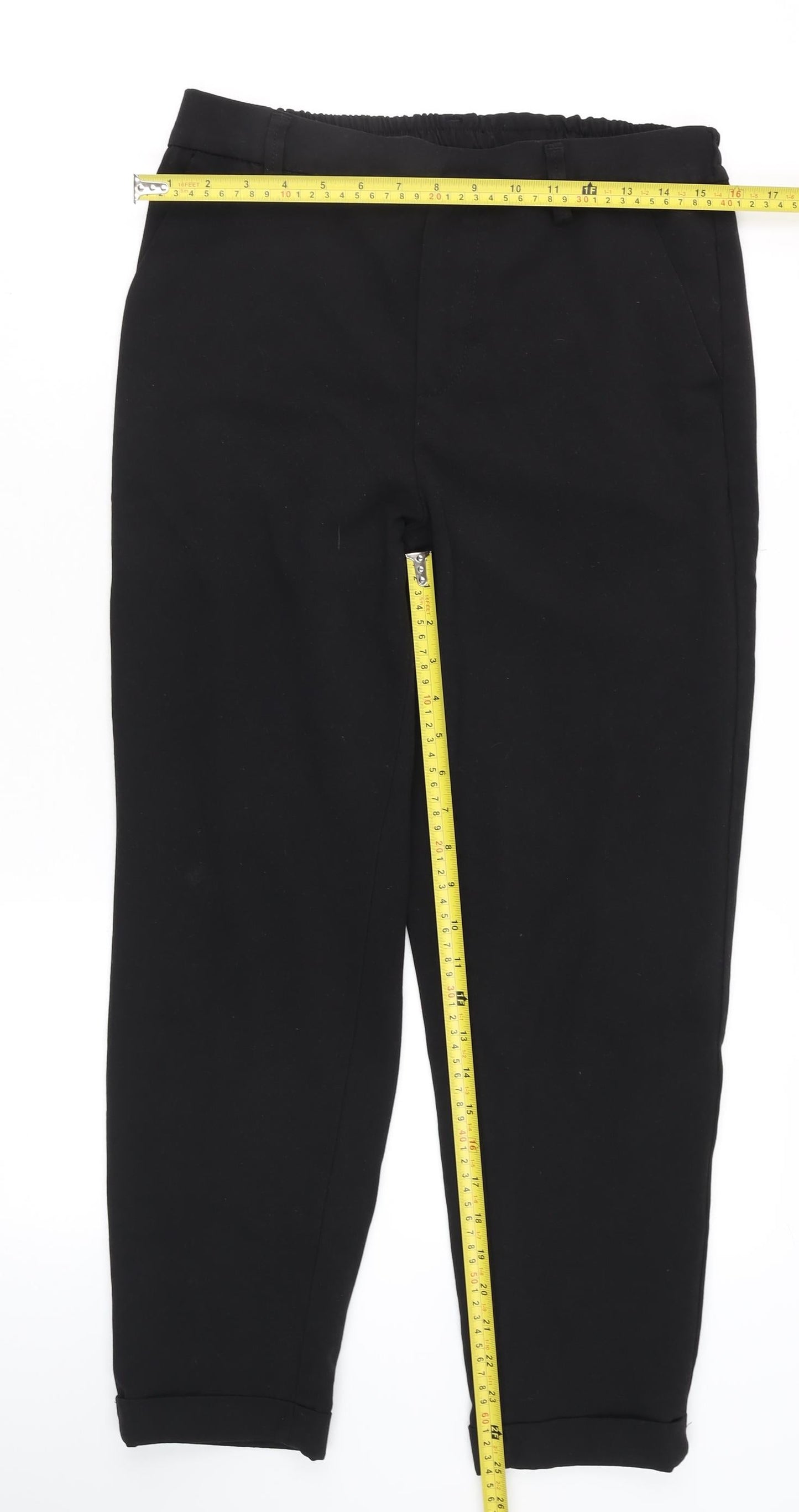 Savoir Women's Black Cropped Tapered Trousers Size 12