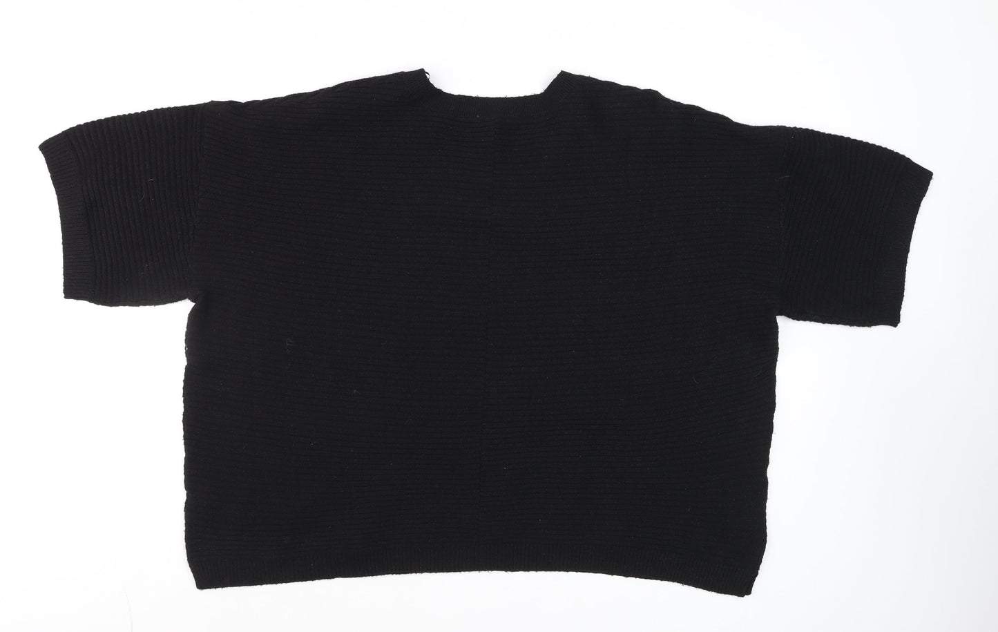 Tu Women’s Black Crew Neck Short Sleeve Pullover Jumper Size 20