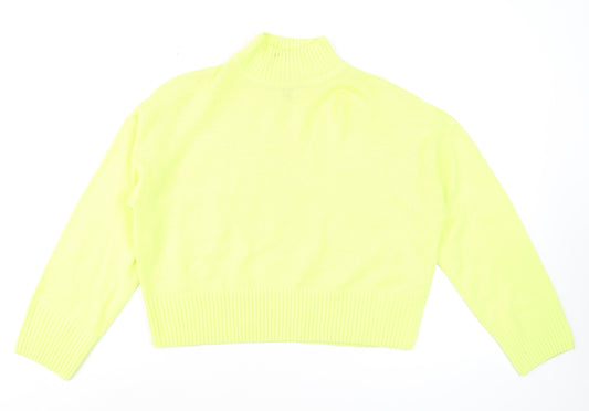 New Look Women Yellow Petite Mock Neck Long Sleeve Jumper Size S