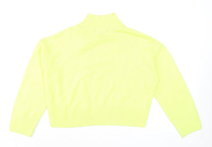New Look Women Yellow Petite Mock Neck Long Sleeve Jumper Size S