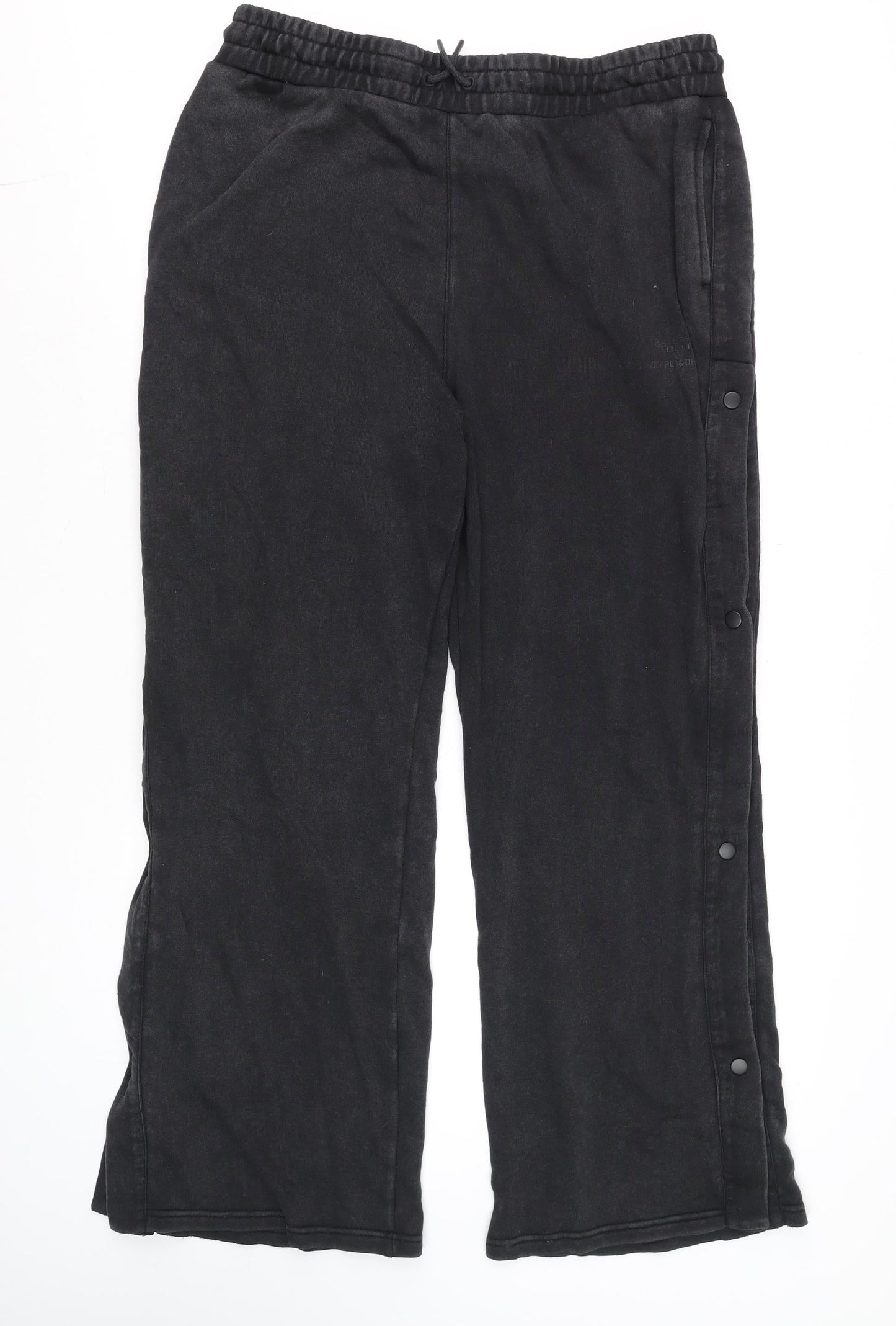 Mens UK Size XL Fletcher x Supply & Demand Regular Fit Track Pants Black Trouser