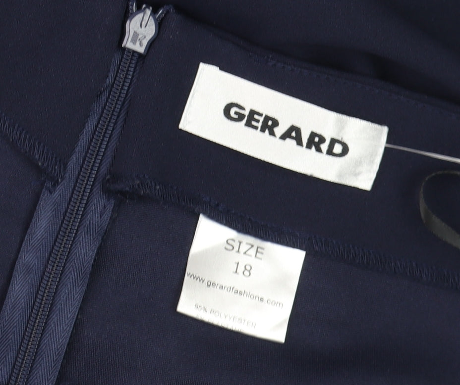 Womens UK Size 18 Gerard Regular Fit Business Casual Formal Workwear Blue Trouse