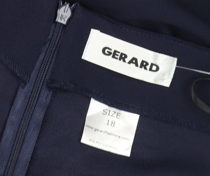 Womens UK Size 18 Gerard Regular Fit Business Casual Formal Workwear Blue Trouse