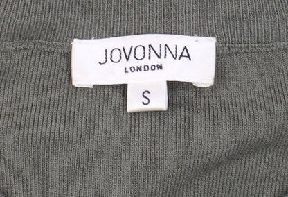 Jovonna London Women's Green Striped Panel Long Sleeve Casual Top Size S