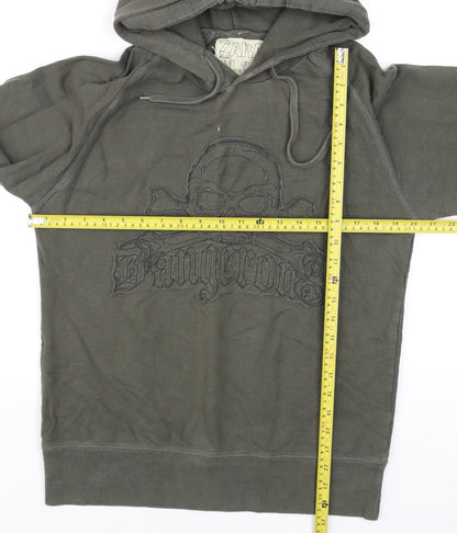 Mens UK Size M Zara Green Pullover Hoodie
