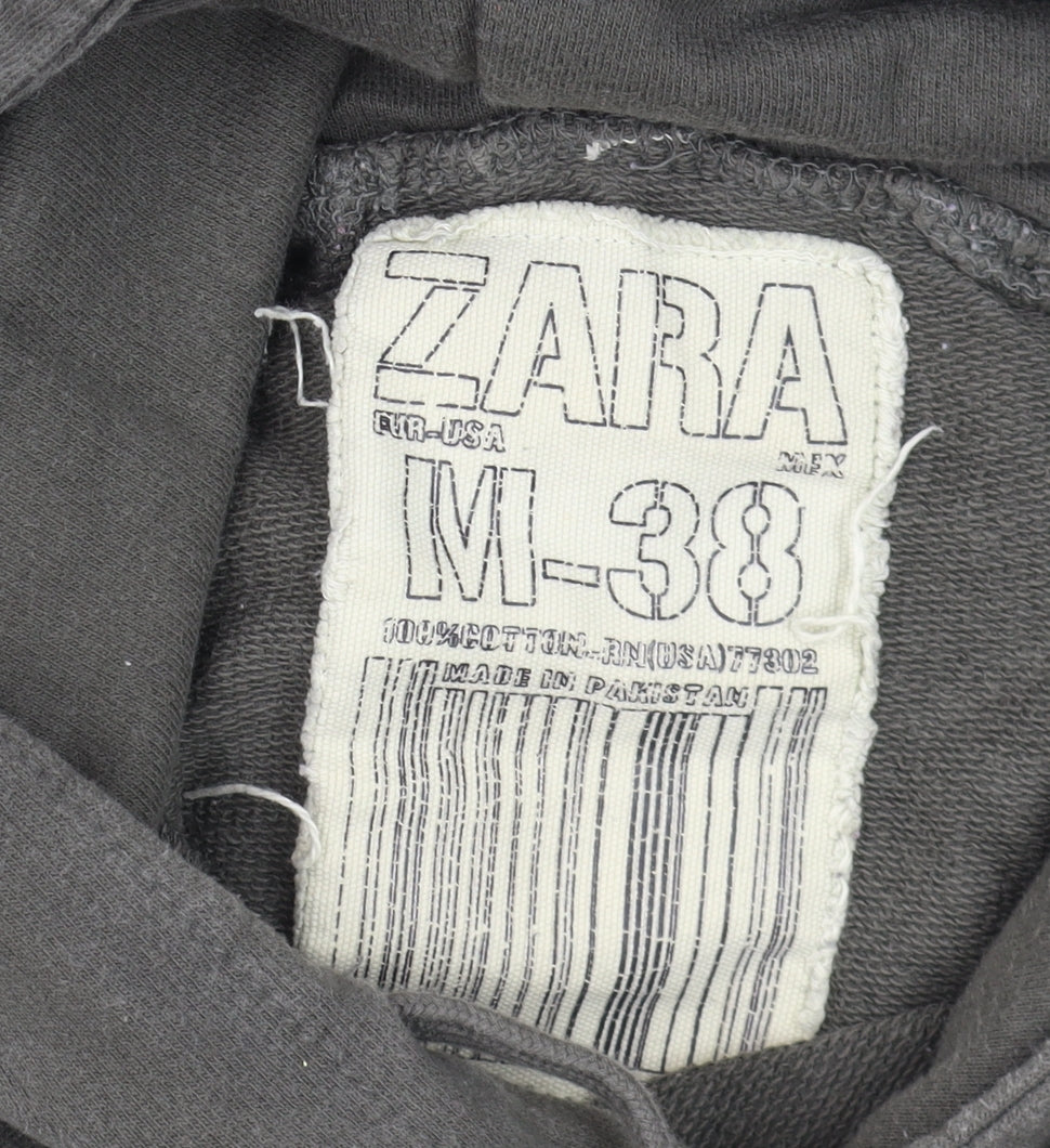 Mens UK Size M Zara Green Pullover Hoodie