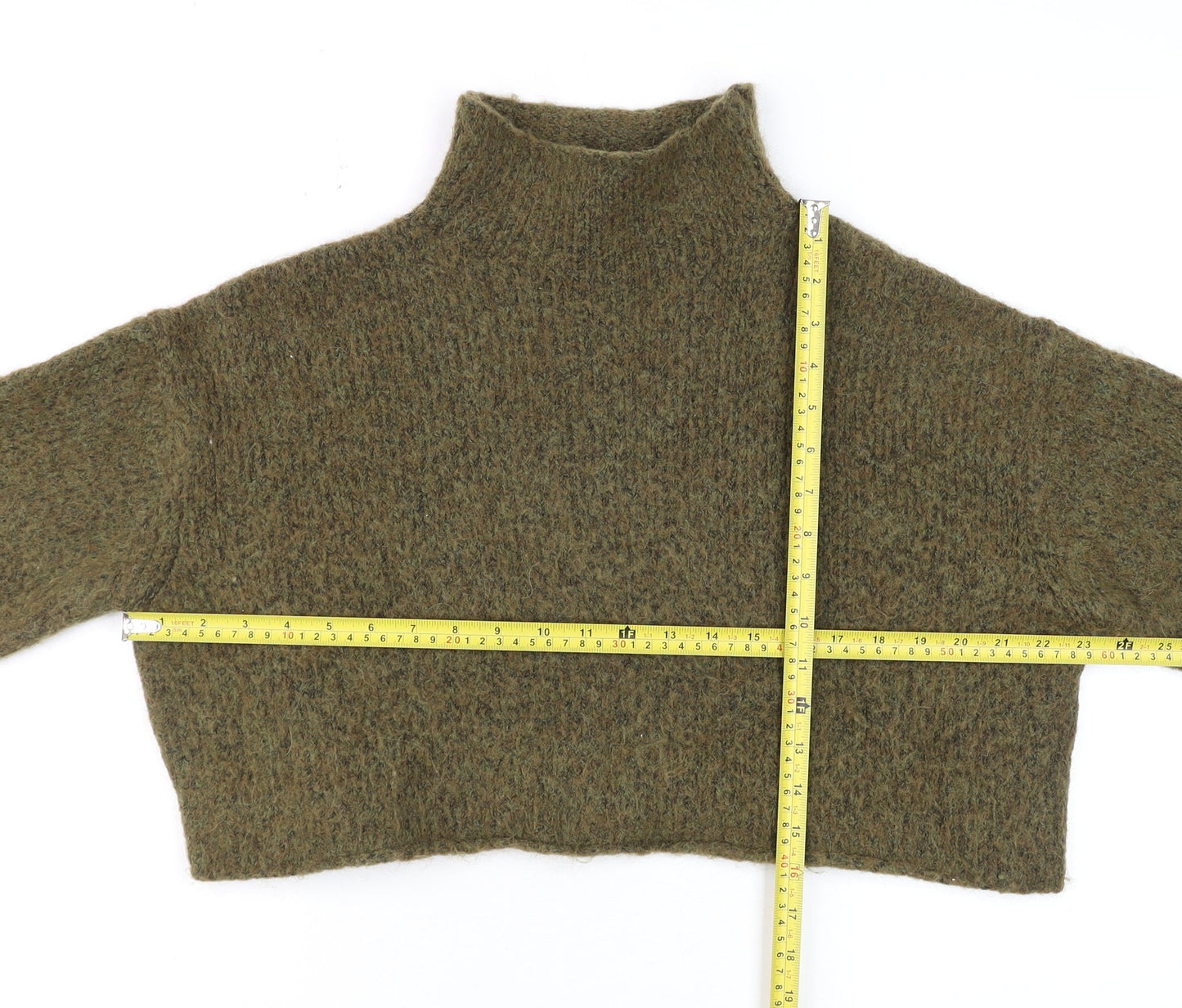 Womens UK Size S Zara Green Pullover Jumper