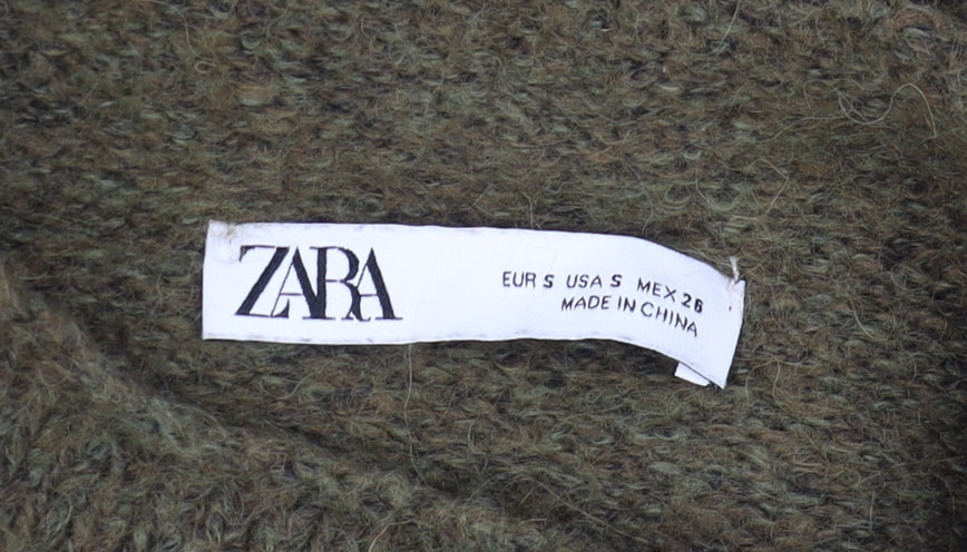 Womens UK Size S Zara Green Pullover Jumper