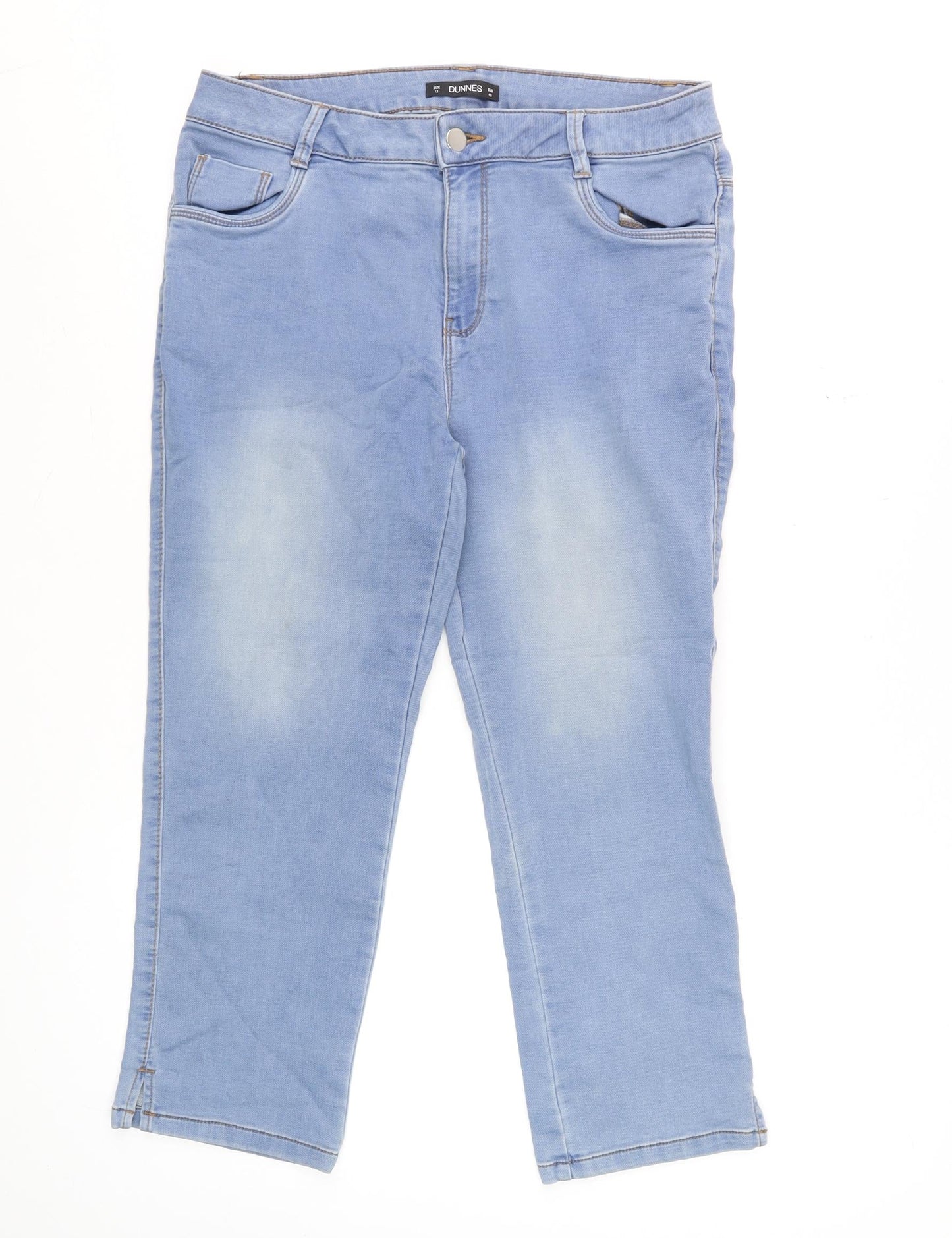 Womens UK Size 12 Dunnes Regular Fit Straight Blue Jeans