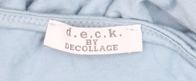 Womens UK Size L d.e.c.k. by Decollage Blue Basic T-Shirt