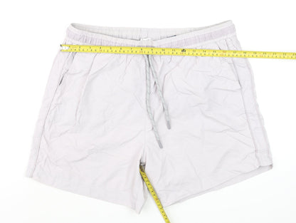 River Island Men’s Beige Swim Shorts L Elastic Waist Quick Dry