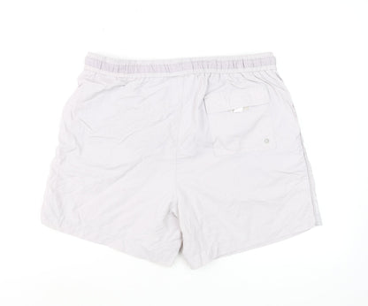 River Island Men’s Beige Swim Shorts L Elastic Waist Quick Dry