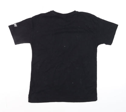 Girls UK Size 10-11 Years Wednesday Black Basic T-Shirt
