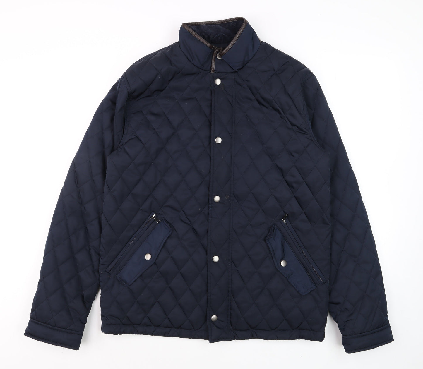 Mens UK Size M Dunnes Stores Blue Quilted Coat