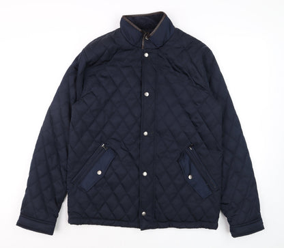 Mens UK Size M Dunnes Stores Blue Quilted Coat