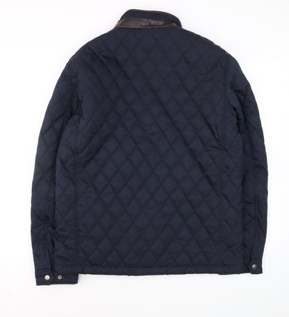 Mens UK Size M Dunnes Stores Blue Quilted Coat