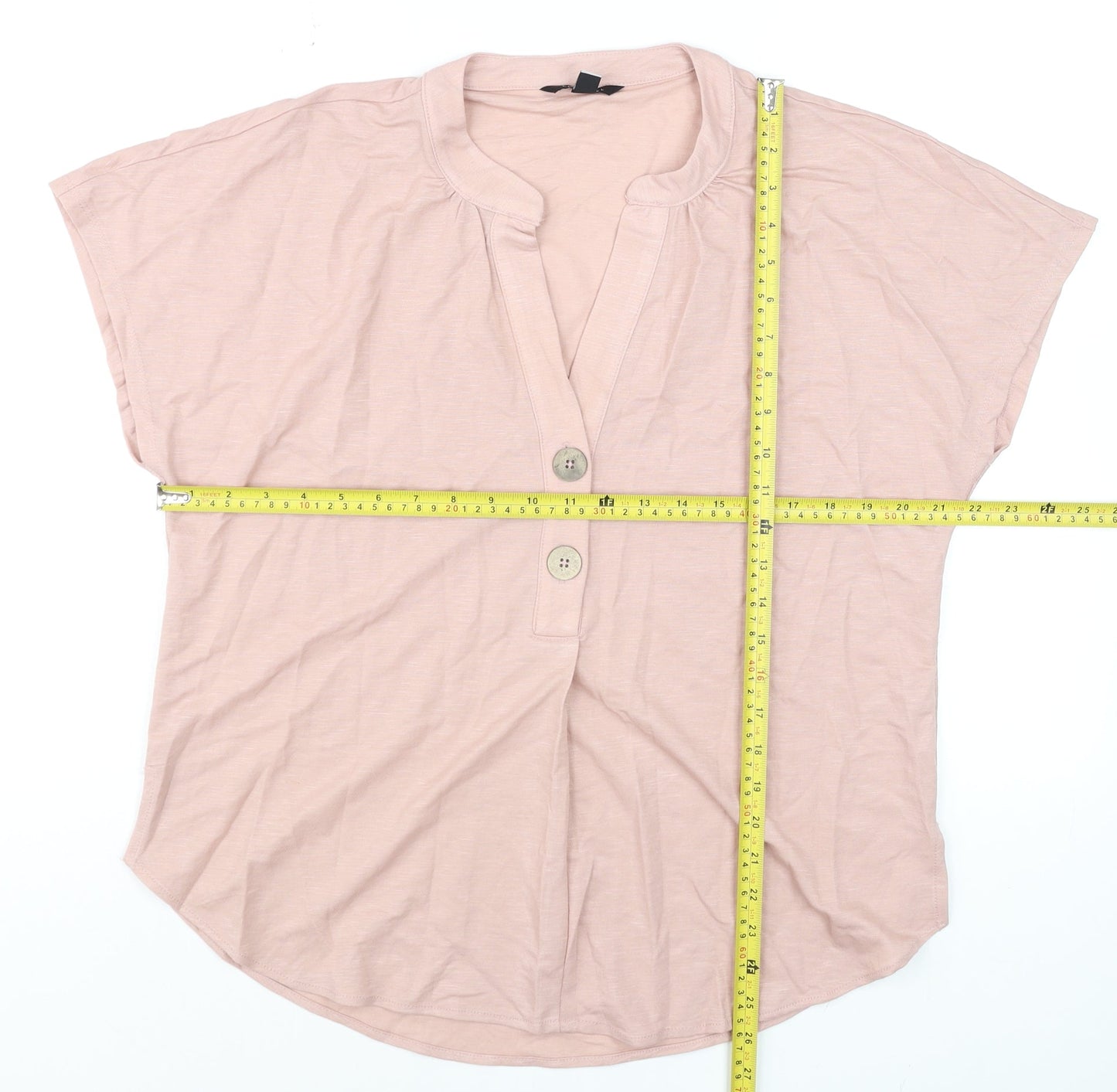 Womens UK Size 10 Cortefiel Pink Basic Blouse
