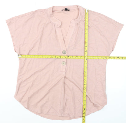 Womens UK Size 10 Cortefiel Pink Basic Blouse
