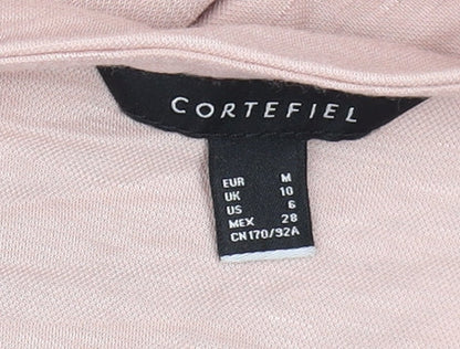 Womens UK Size 10 Cortefiel Pink Basic Blouse