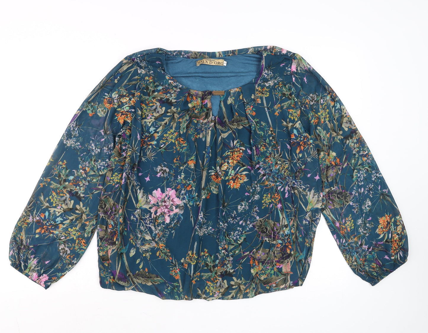 Womens UK Size S Pala D’Oro Blue Tunic Blouse