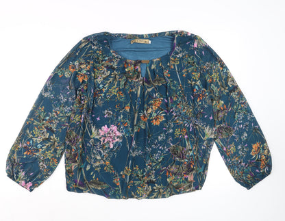 Womens UK Size S Pala D’Oro Blue Tunic Blouse