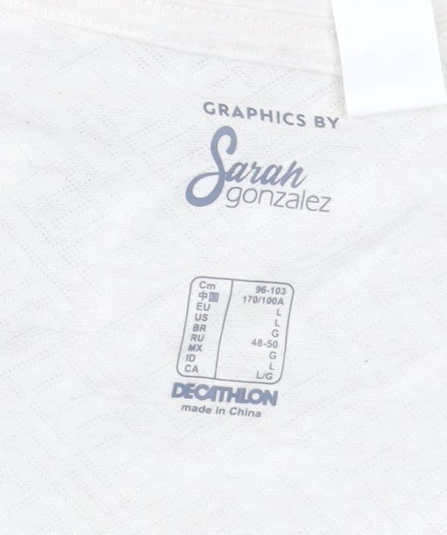 Mens UK Size L DECATHLON Beige  T-Shirt