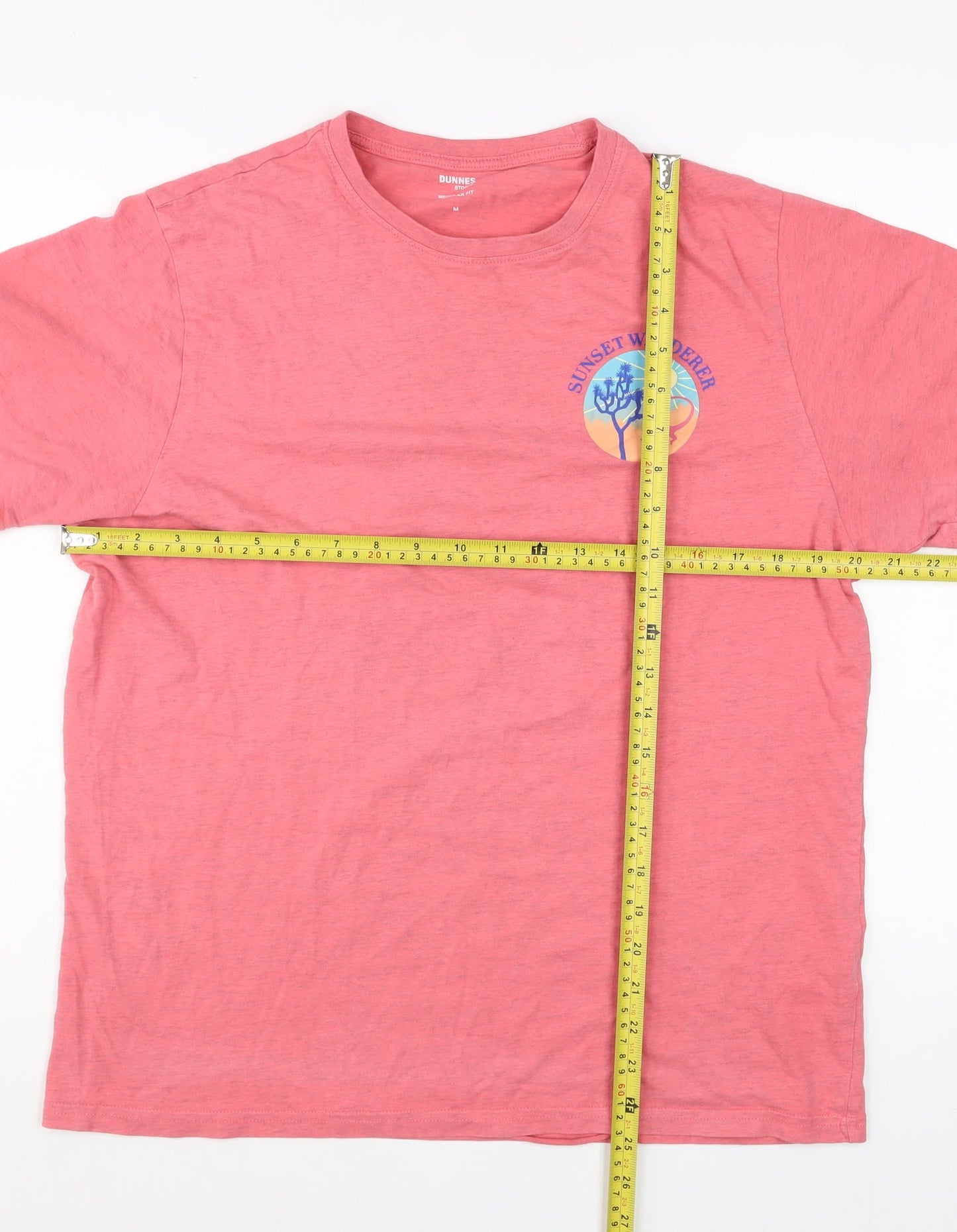 Mens UK Size M Dunnes Stores Pink  T-Shirt