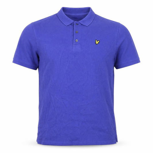 Front view of Lyle & Scott Junior Blue Cotton Polo Shirt 14 Years Regular Fit