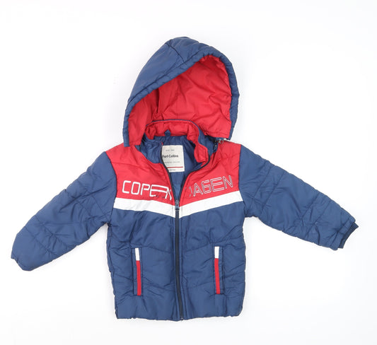 Boys UK Size 2-3 Years Fort Collins Blue Puffer Jacket