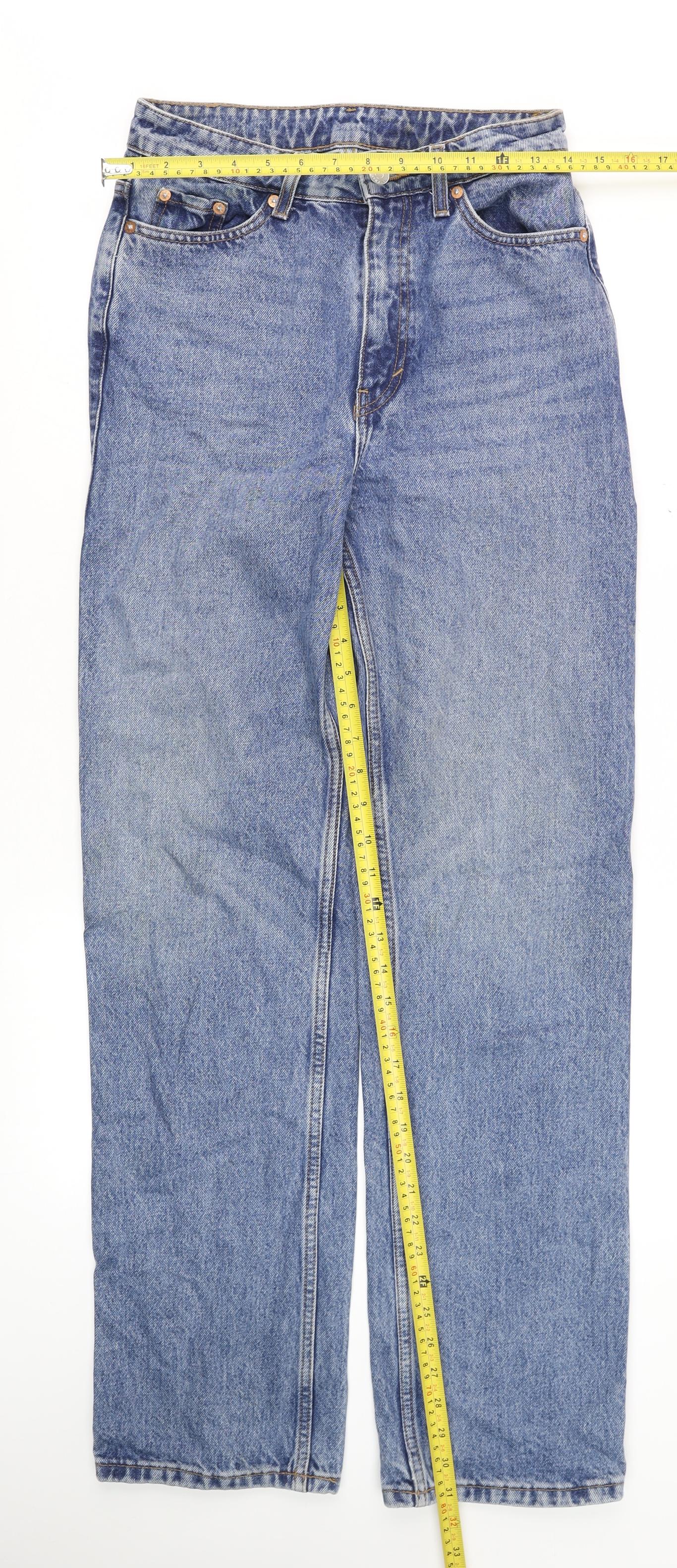 Mens UK Size 26/32 Weekday Regular Fit Straight Blue Jeans