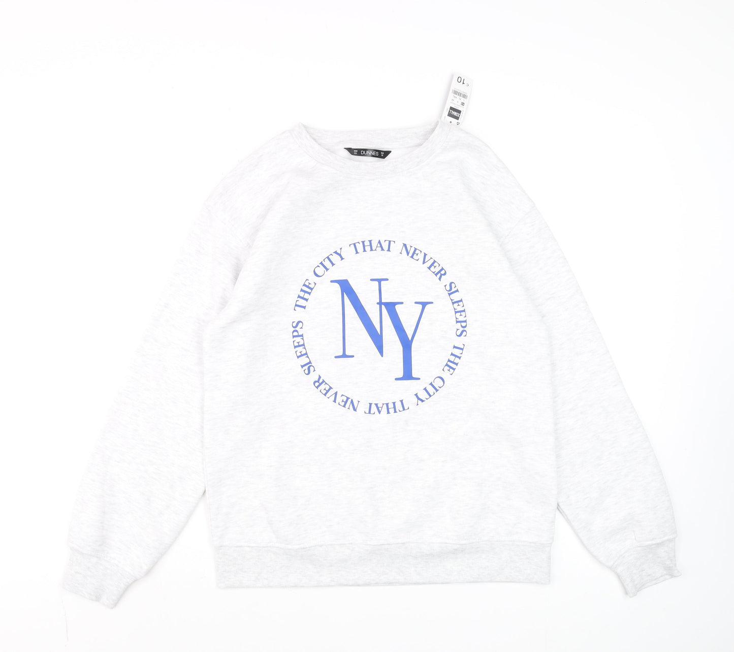 Dunnes Unisex Grey NY Graphic Sweatshirt XS Regular Fit